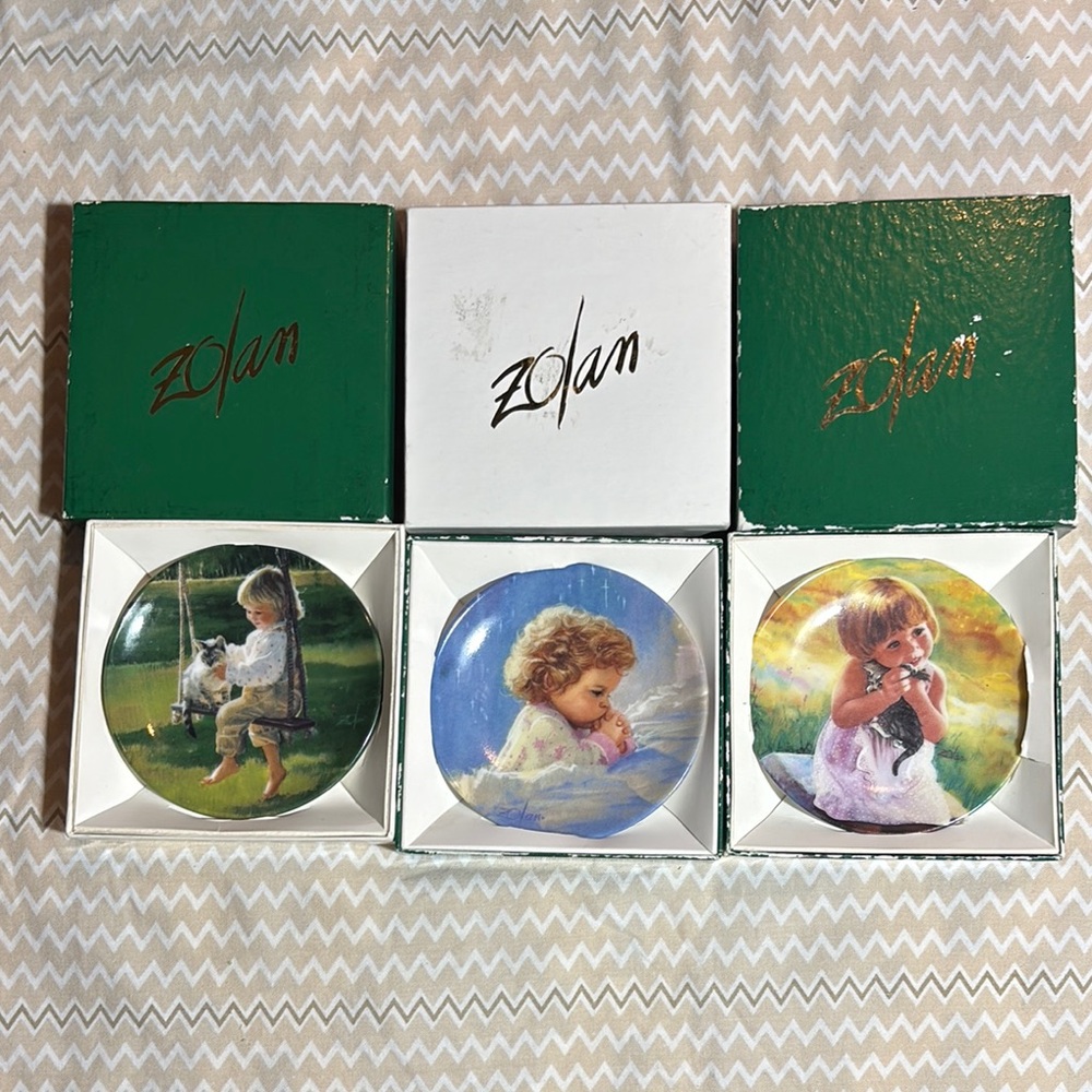 Donald Zolan Collector Miniature Plates Set of 3